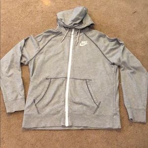 Grey Nike zip up hoodie